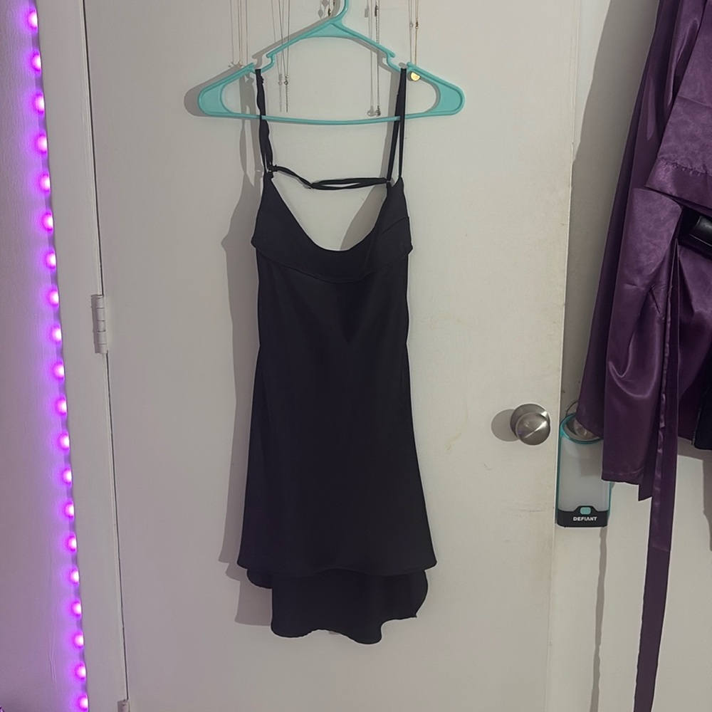 black satin zara mini dress